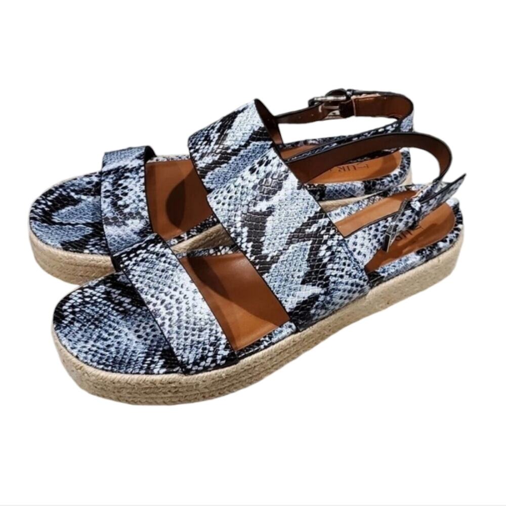 NATURALIZER blue black python snakeskin Espadrille platform sandals size 9.5 New